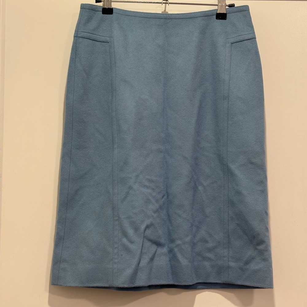 Ann Taylor Blue Virgin Wool Cashmere Blend Pencil Skirt Size 2 NWT 115290
